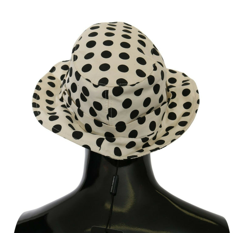 Chique zwarte polkadot trilby hoed