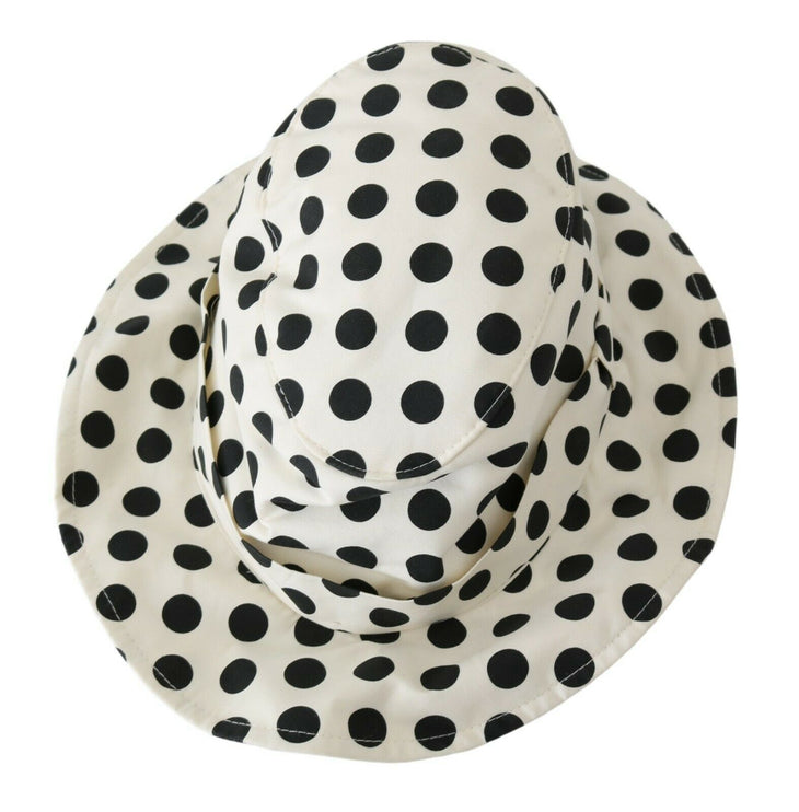 Chique zwarte polkadot trilby hoed