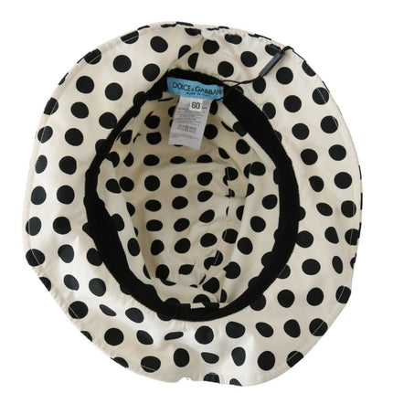 Chique zwarte polkadot trilby hoed