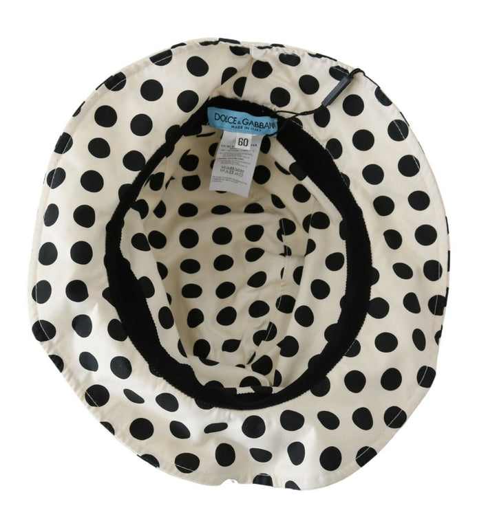 Chique zwarte polkadot trilby hoed