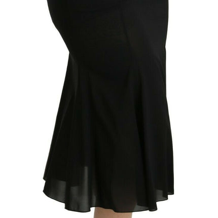 Chique High Taille Black Silk Blend Rok