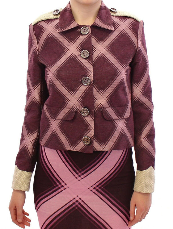 Elegant Multicolor Check Imprimer Jacket