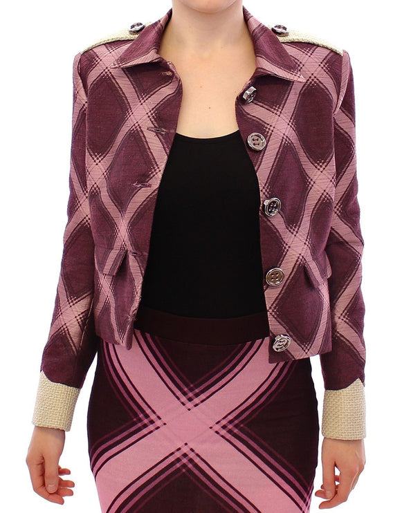 Elegant Multicolor Check Imprimer Jacket