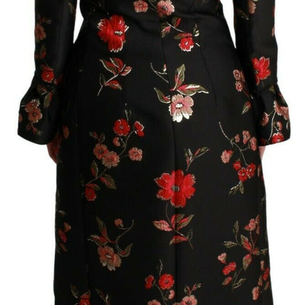 Elegant Floral Embroidered Trench Coat