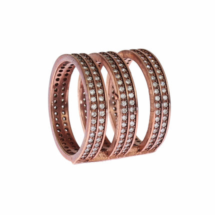 Dazzling Pink Gold Plated CZ Crystal Ring