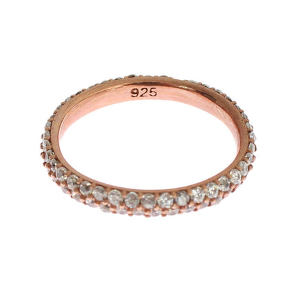 Chic Pink Crystal-Encrusted Silver Ring