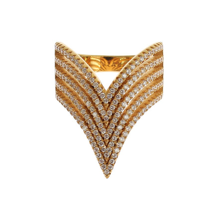 Glamorous Gold Plated Crystal Ring