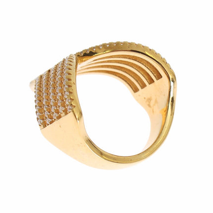 Glamorous Gold Plated Crystal Ring