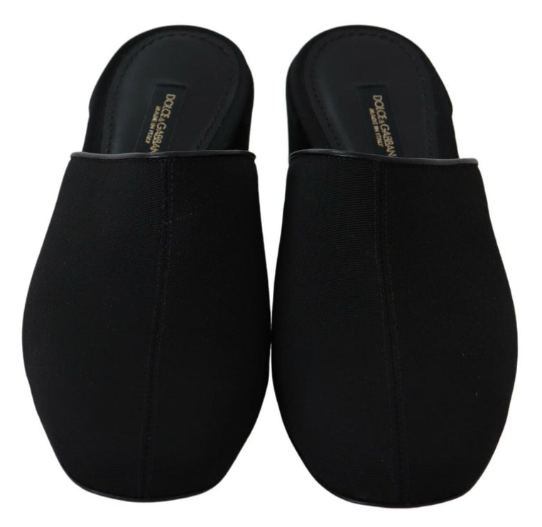 Sandalias de toboganes grosgrain negros elegantes