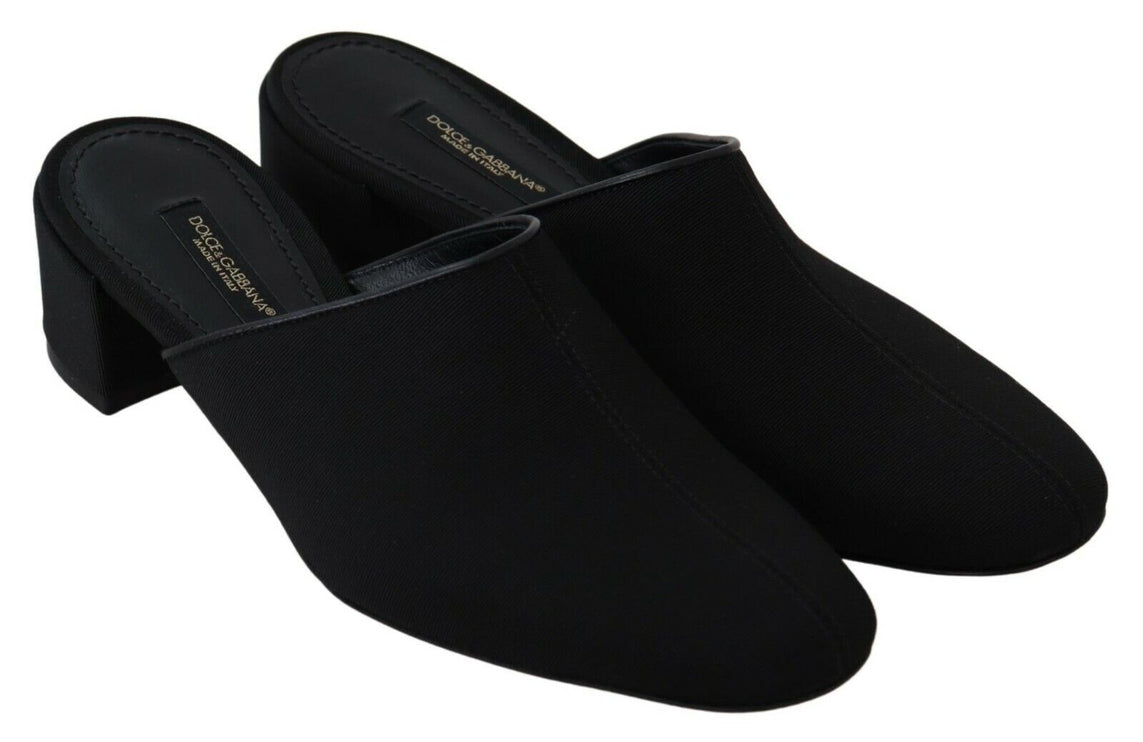 Sandalias de toboganes grosgrain negros elegantes