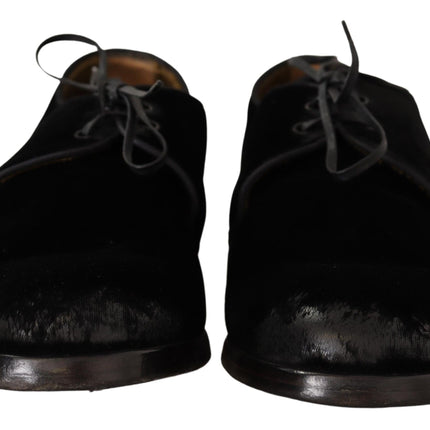 Elegant Black Velvet Derby Shoes