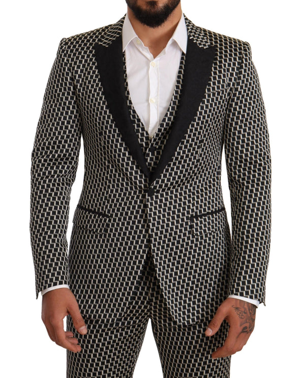 Elegant Martini Black Check Three