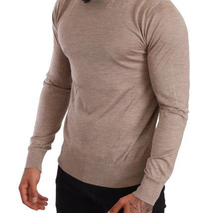 Sighi di miscela di fusione di Turtleneck Beige Cashmere-Silk