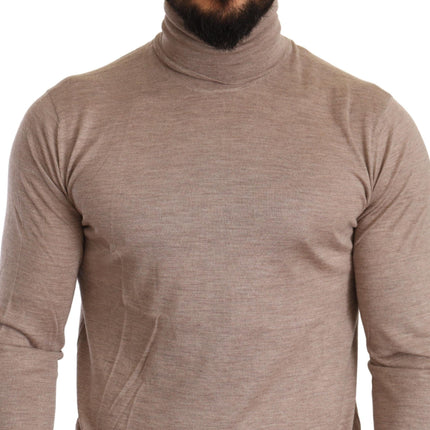 Sighi di miscela di fusione di Turtleneck Beige Cashmere-Silk