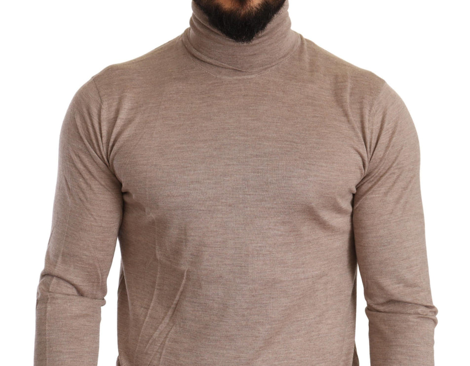 Sighi di miscela di fusione di Turtleneck Beige Cashmere-Silk