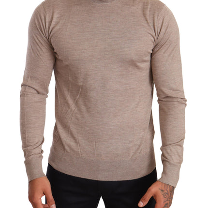 Sighi di miscela di fusione di Turtleneck Beige Cashmere-Silk