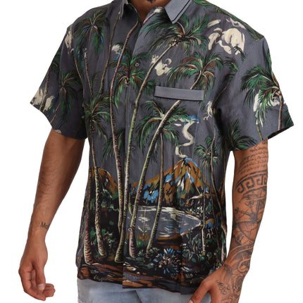 Tropical Elegance Linen Silk Men's Shirt