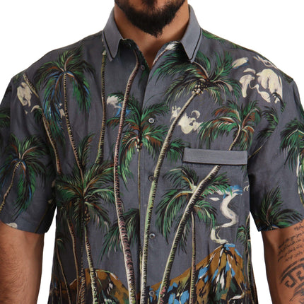 Tropical Elegance Linen Silk Men's Shirt