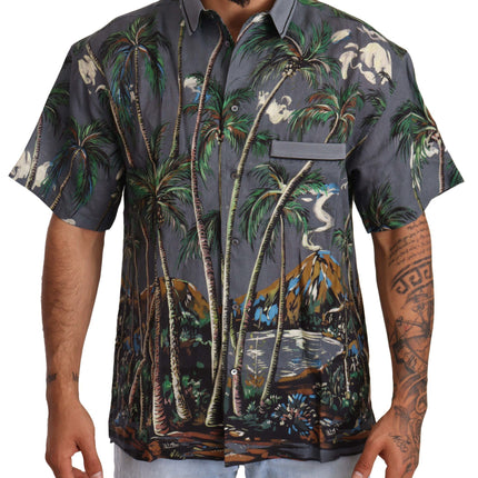 Tropical Elegance Linen Silk Men's Shirt