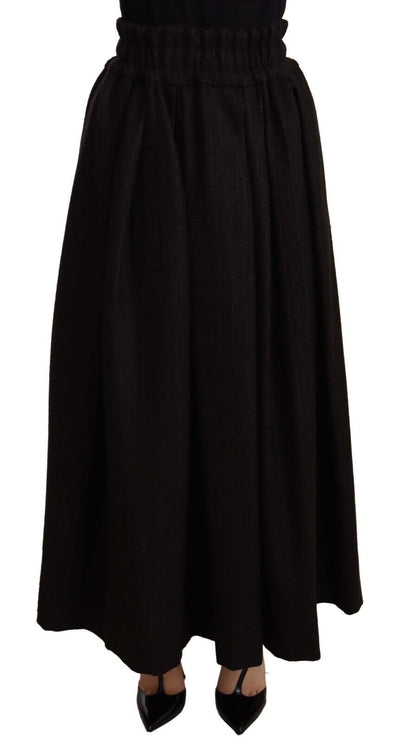 Elegante high taille maxi a-lijn wollen rok