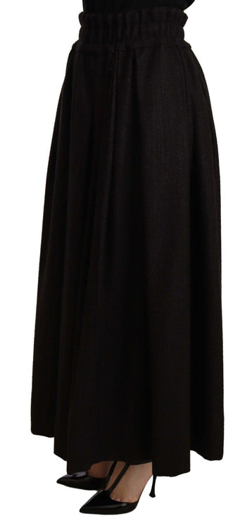 Elegante high taille maxi a-lijn wollen rok