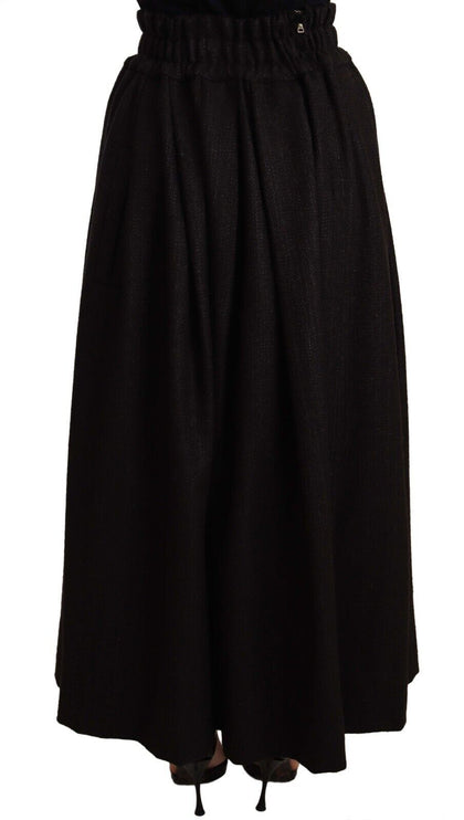 Elegante high taille maxi a-lijn wollen rok