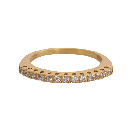 Gleaming CZ Crystal Gold-Plated Ring