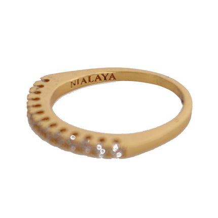 Gleaming CZ Crystal Gold-Plated Ring