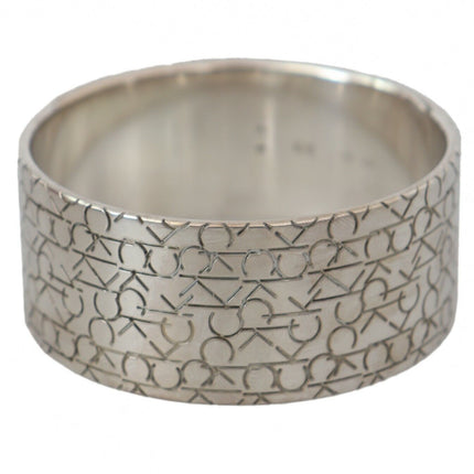 Elegant Sterling Silver Logo Bangle Bracelet