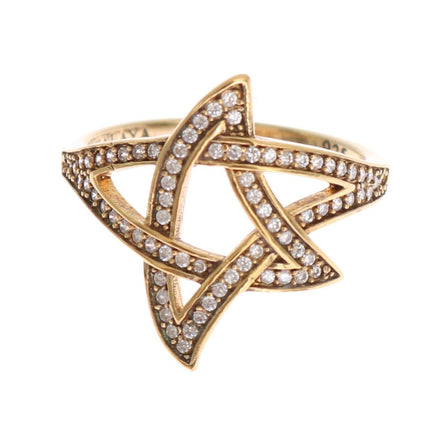 Elegant Gold CZ Crystal Embellished Ring