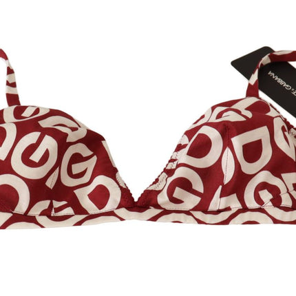 Reggiseno designer stampato con logo rosso