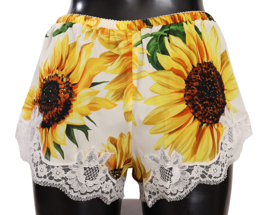 Pantaloncini di lingerie in pizzo di girasole - miscela di seta