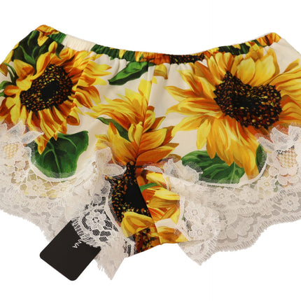 Pantalones cortos de lencería de encaje de girasol - mezcla de seda