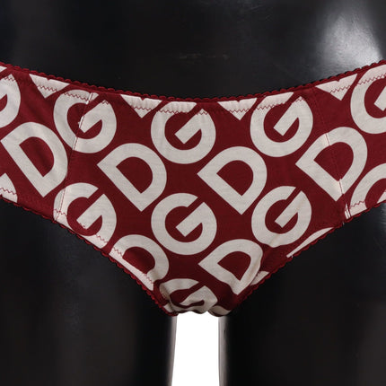 Chic Maroon White Logo Swim Bottoms