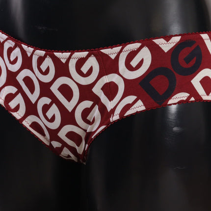 Chic Maroon White Logo Swim Bottoms