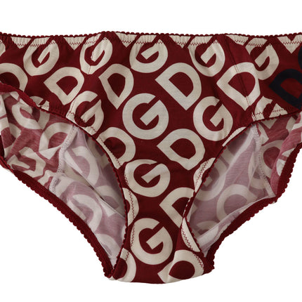 Chic Maroon White Logo Swim Bottoms