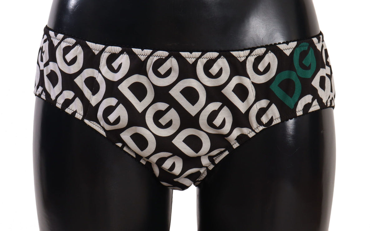 Chic Black & White DG Logo Stampa Bottoms