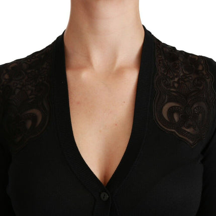 Alluring Silk Blend Lace Cardigan