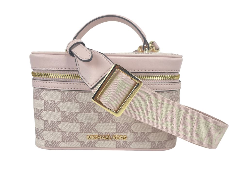 Bolso mediano Jet Set Powder Blush Jacquard Canvas Zip Trunk Crossbody