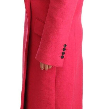 Elegant Pink Wool-Cashmere Coat