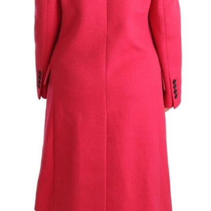 Elegant Pink Wool-Cashmere Coat