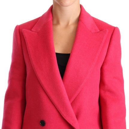 Elegant Pink Wool-Cashmere Coat