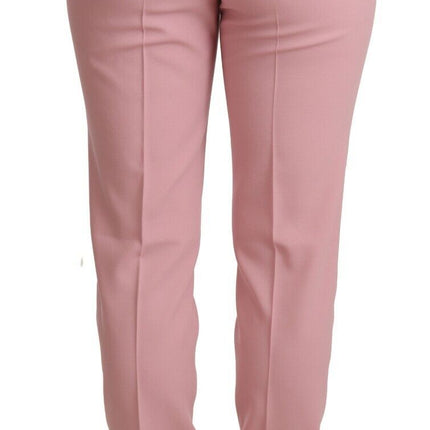 Pantalon élégant en laine conique rose