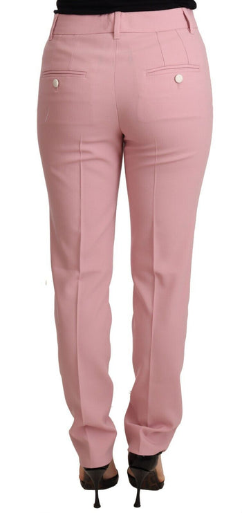 Pantalon élégant en laine conique rose