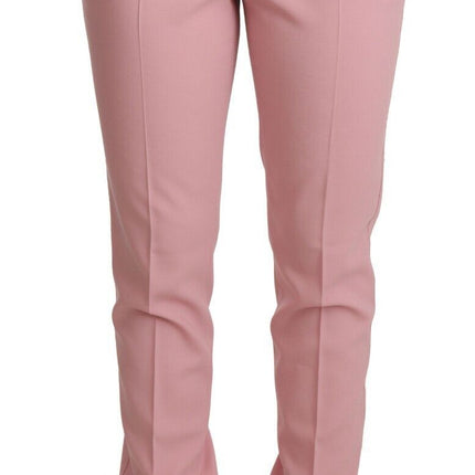 Pantalon élégant en laine conique rose