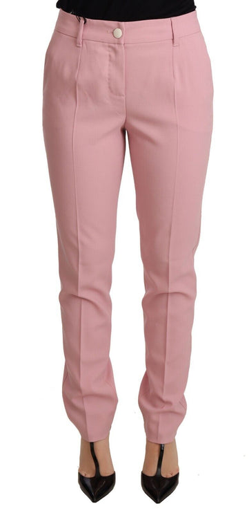 Pantalon élégant en laine conique rose