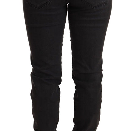 Chic Mid Taist Skinny Black Denim