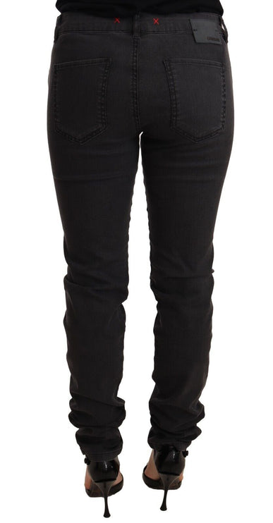 Chic Mid Taist Skinny Black Denim