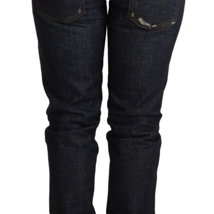 Jean bleu foncé élégant taille basse skinny