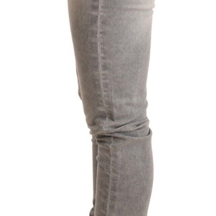 Jeans di cotone chic grigio lavati grigi